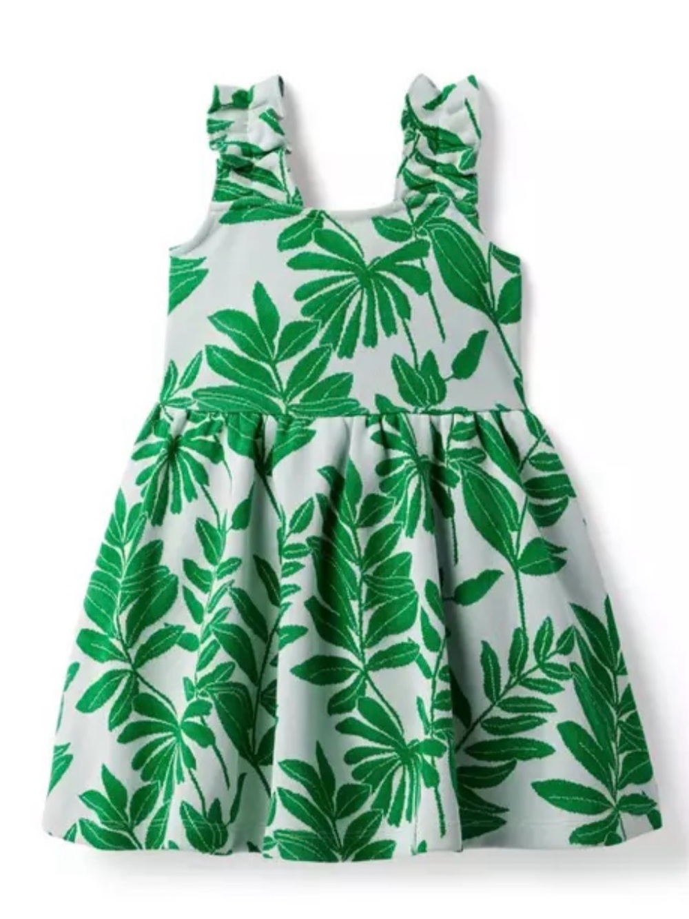 Janie and Jack Palm Leaf Jacquard Ruffle Dress 3T